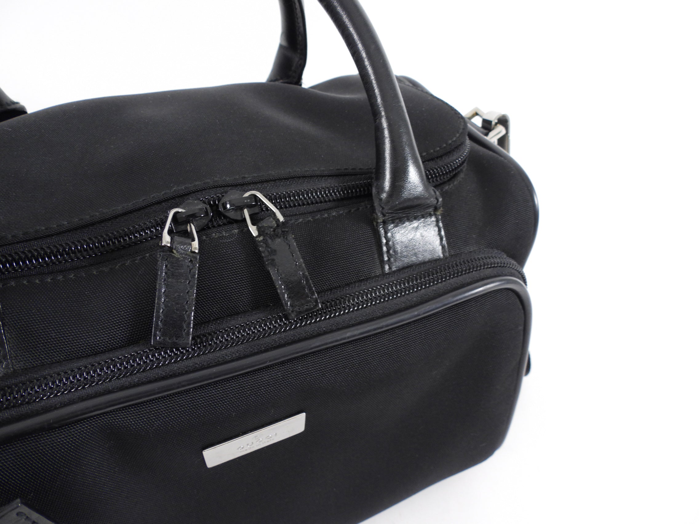 Gucci Vintage Early 2000's Black Nylon Beauty Case Bag