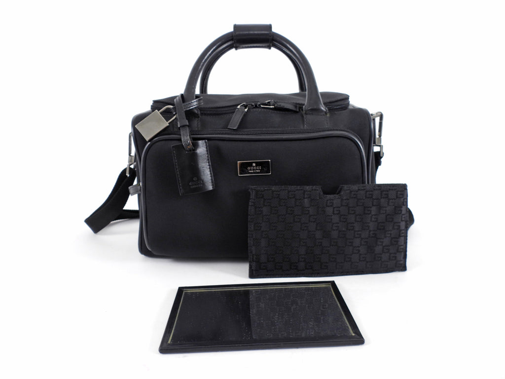 Gucci Vintage Early 2000's Black Nylon Beauty Case Bag