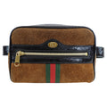 Gucci Brown Suede Web Stripe Small Ophidia Belt Bag