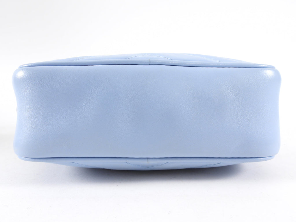 Gucci Light Blue Matelasee Marmont Mini Crossbody Camera Bag