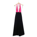 Gucci Fuchsia Pink and Black Velvet Halter Gown - IT38 / USA 2