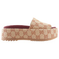 Gucci Monogram Canvas Platform Slides - 35.5 / USA 6 / 6.5