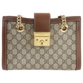 Gucci Small Brown Monogram Supreme Padlock Shoulder Bag