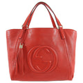 Gucci Red Leather Soho GG Tote Bag