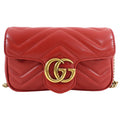 Gucci Super Mini Red Matelasse Marmont Bag