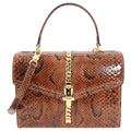 Gucci Sylvie 1969 Python Two Way Top Handle Bag