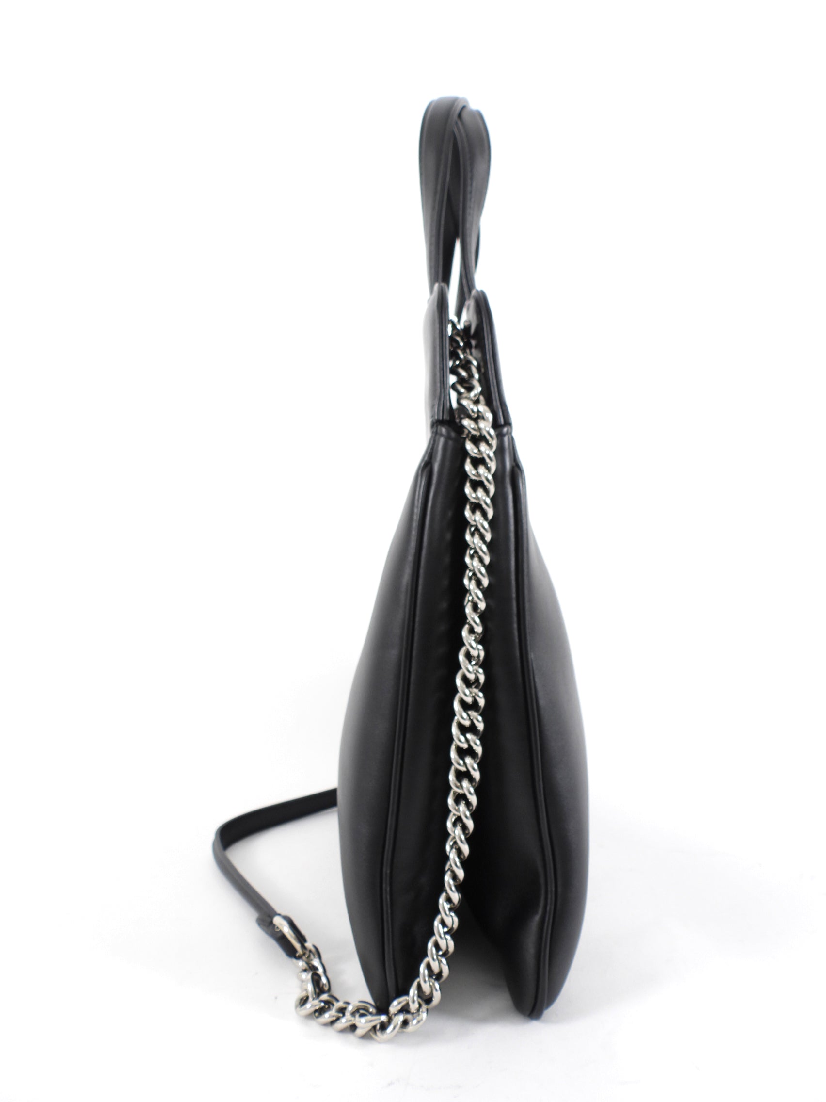 Gucci Black Leather Petite GG Two Way Tote Bag