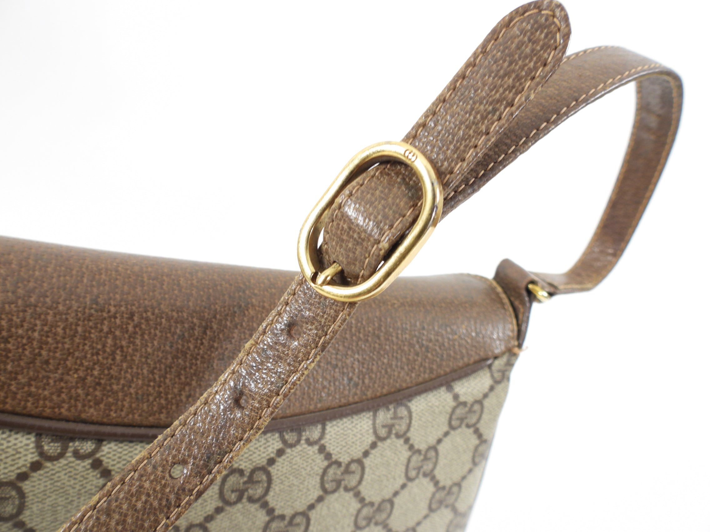 Gucci Vintage Monogram Canvas Shoulder Bag
