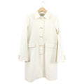 Gucci Ivory Wool GG Pearl Button Single Breasted Coat - USA 2