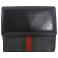 Gucci Denim Bifold Wallet with Web Stripe Detail