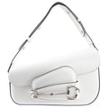 Gucci Horsebit 1955 White Leather Asymmetrical Bag
