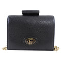 Gucci Black Leather Mini Compact Wallet on Chain