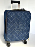 Chanel 20C Blue Quilted Denim Trolley
