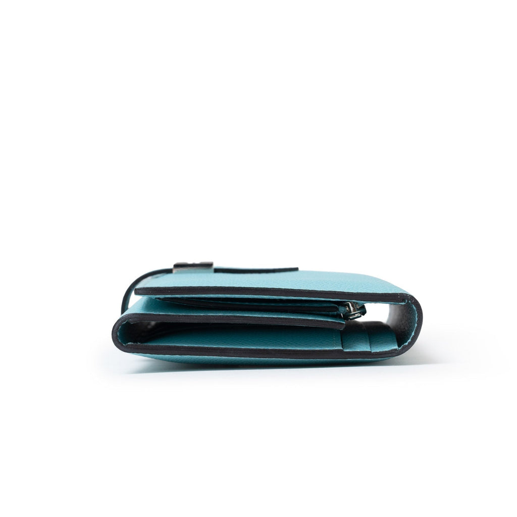 Hermès Bearn Wallet Blue Atoll Epsom Palladium Hardware