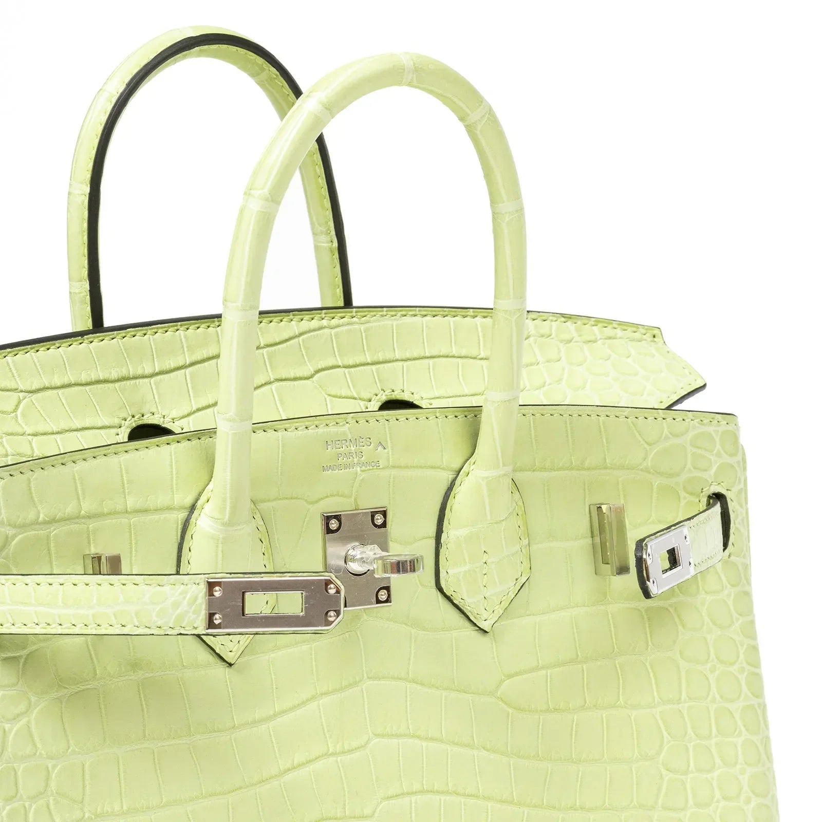 Hermès Birkin 25 Jaune Bourgeon Matte Porosus Crocodile Palladium Hardware