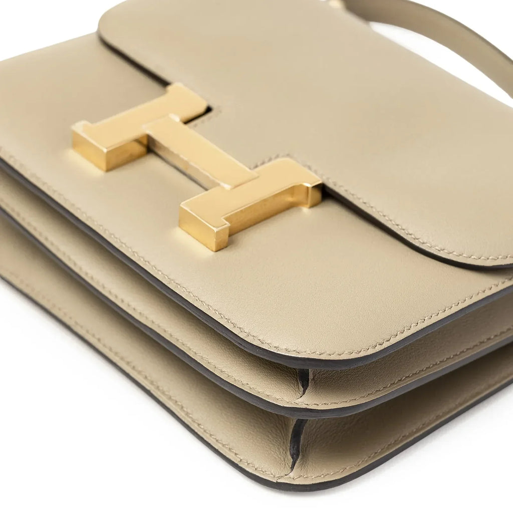Hermès Mini Constance 18 Beige Marfa Swift Gold Hardware