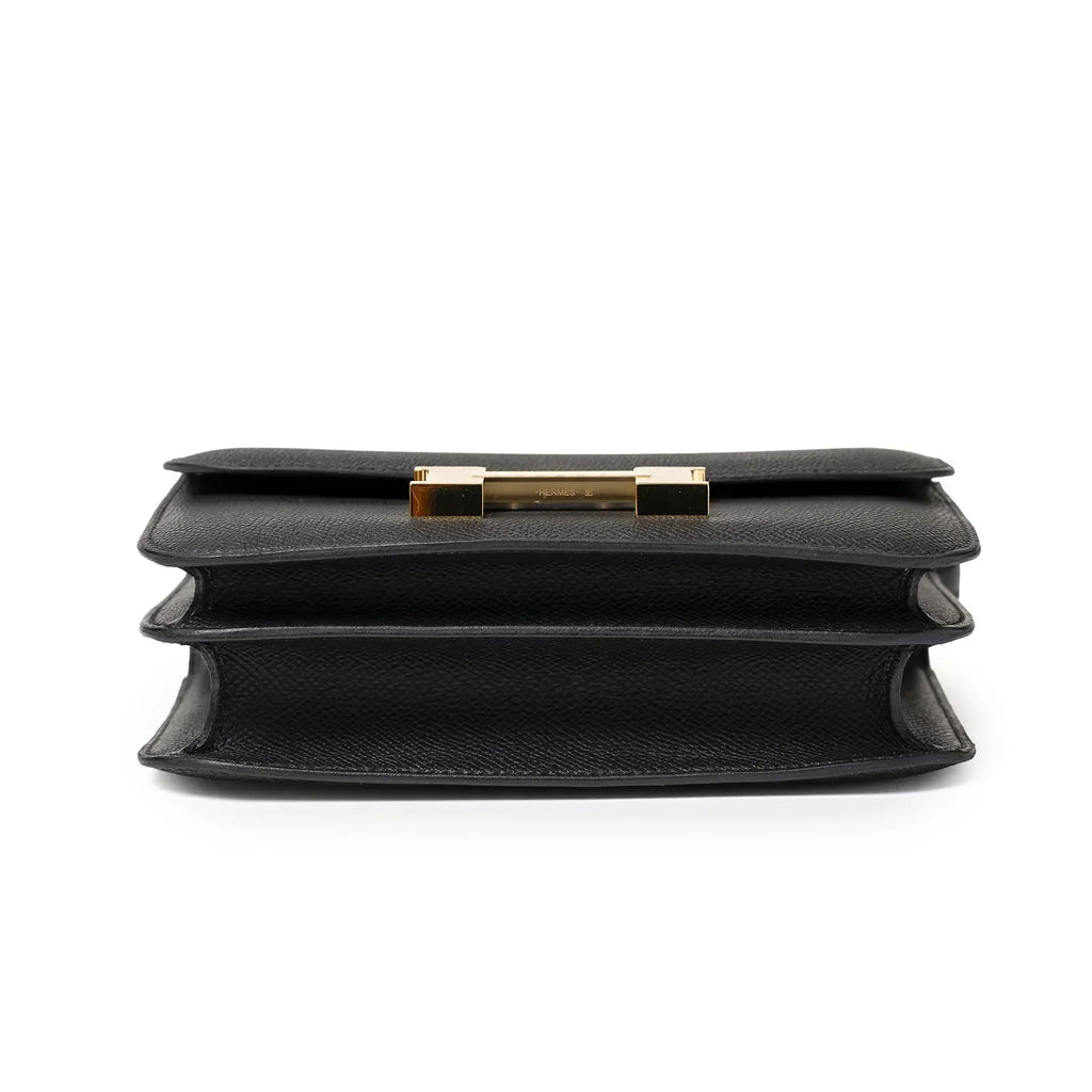 Hermès Mini Constance 18 Black Epsom Gold Hardware