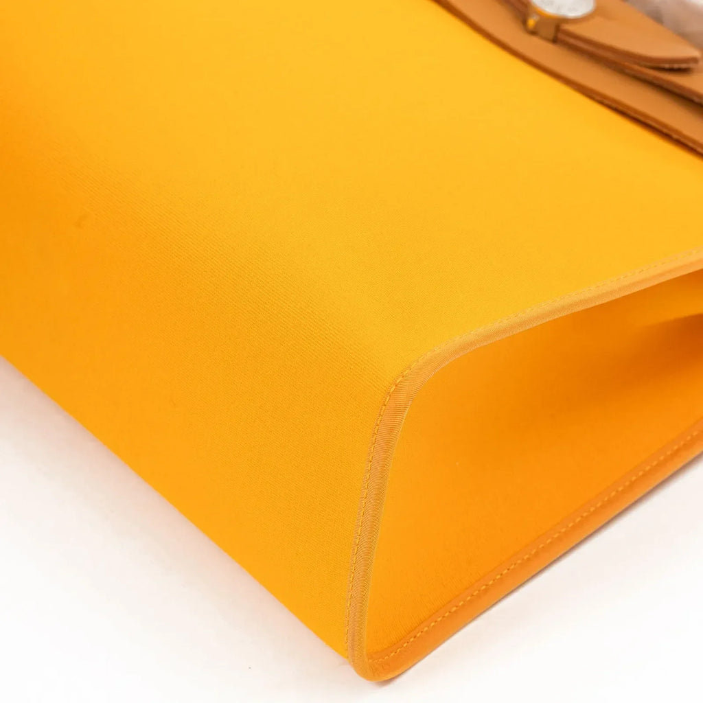Hermès Herbag Zip 31 Jaune/Orange Natural Toile Palladium Hardware