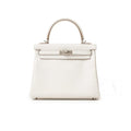 Hermès Kelly 25 Retourne Gris Pale Swift Palladium Hardware