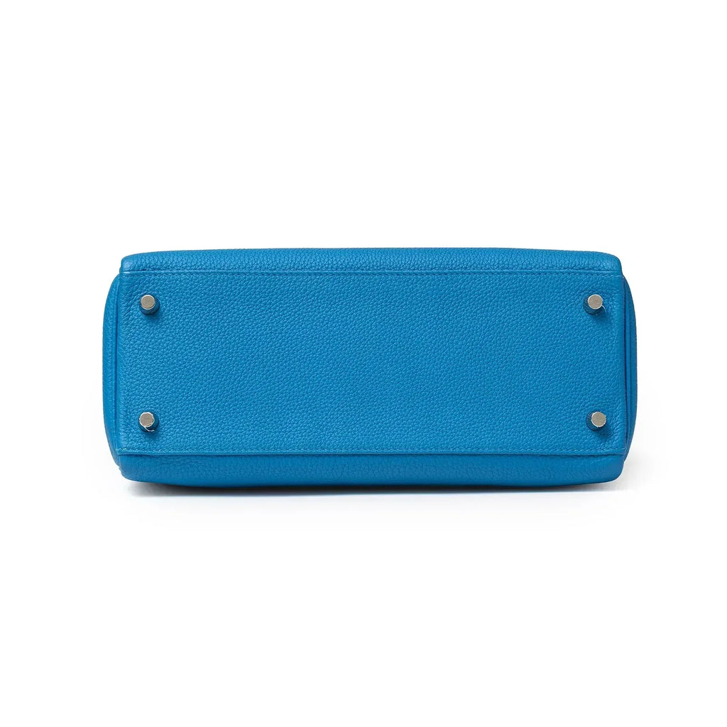 Hermès Kelly 28 Retourne Blue Zanzibar Togo Palladium Hardware