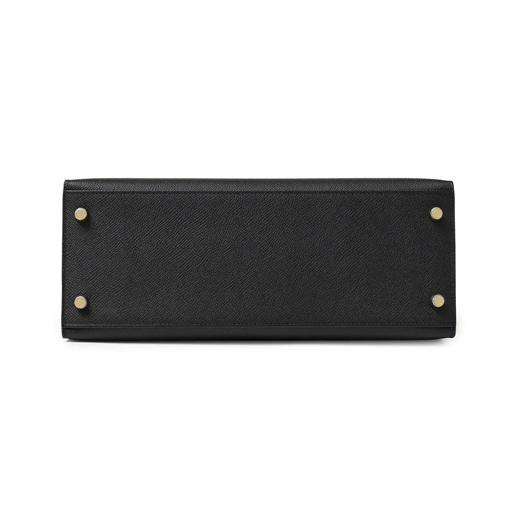 Hermès Kelly 28 Sellier Black Epsom Gold Hardware