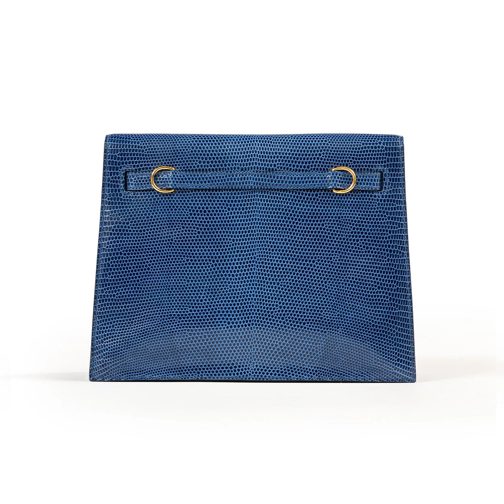 Hermès Kelly Danse Blue Saphir Lizard Varanus Niloticus Gold Hardware