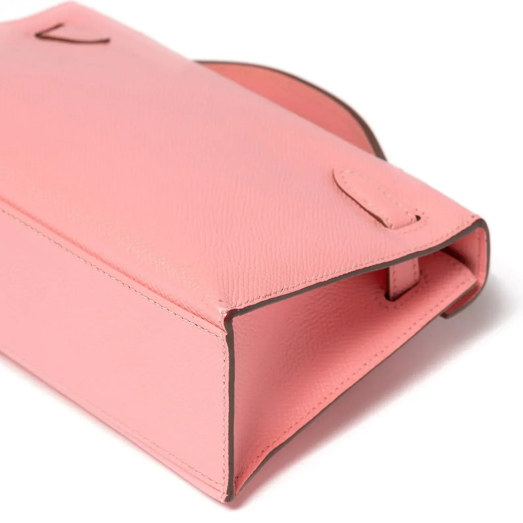Hermès Kelly Pochette Rose Confetti Epsom Palladium Hardware