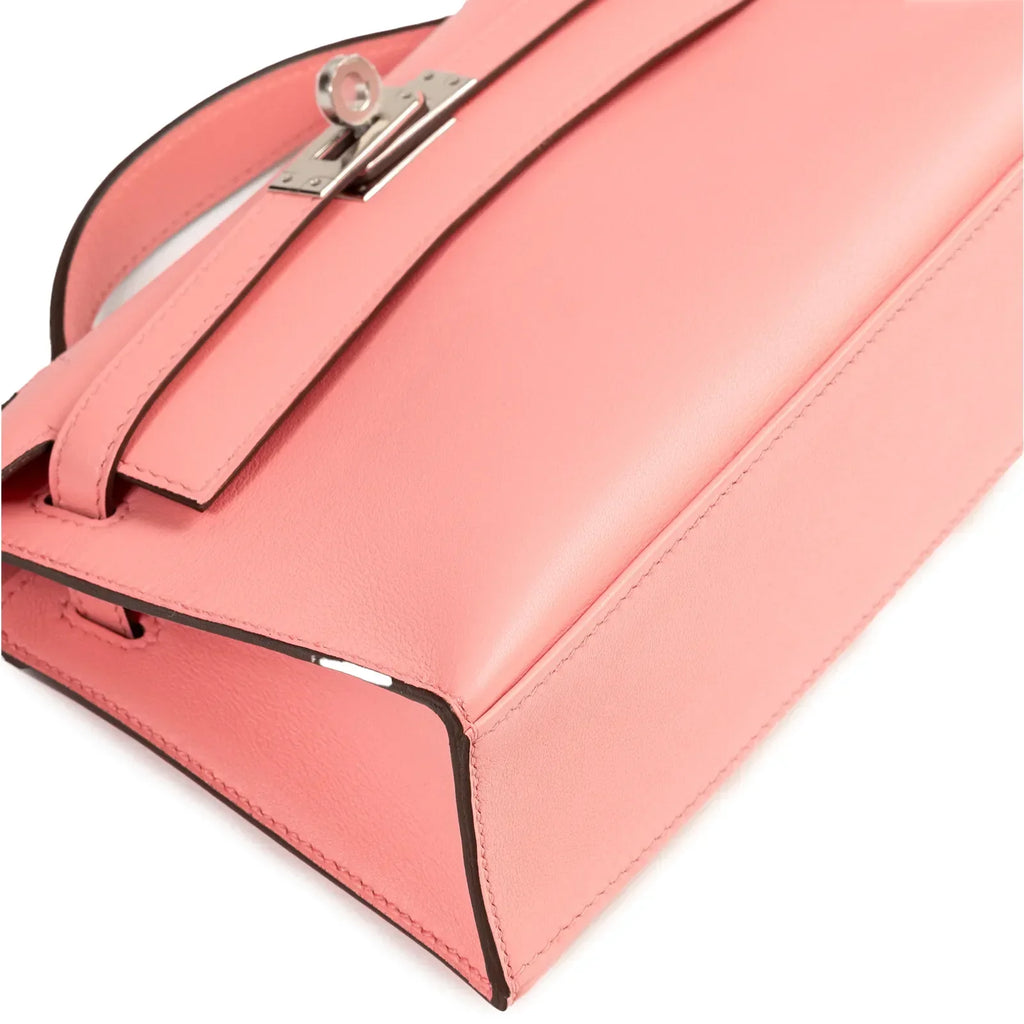 Hermès Kelly Pochette Rose D’Ete Swift Palladium Hardware