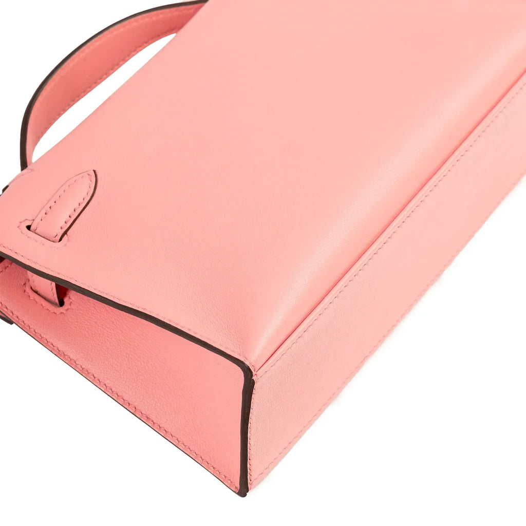 Hermès Kelly Pochette Rose D’Ete Swift Palladium Hardware