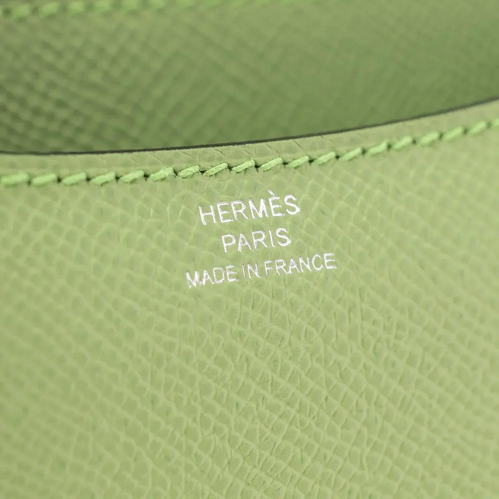 Hermès Mini Constance 18 Vert Criquet Epsom Palladium Hardware