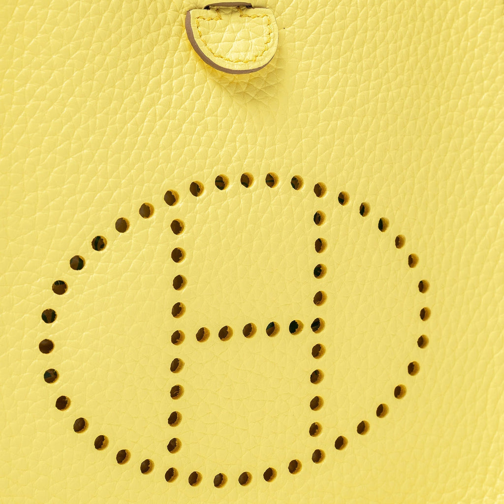Hermès Mini Evelyne Limoncello Clemence Palladium Hardware