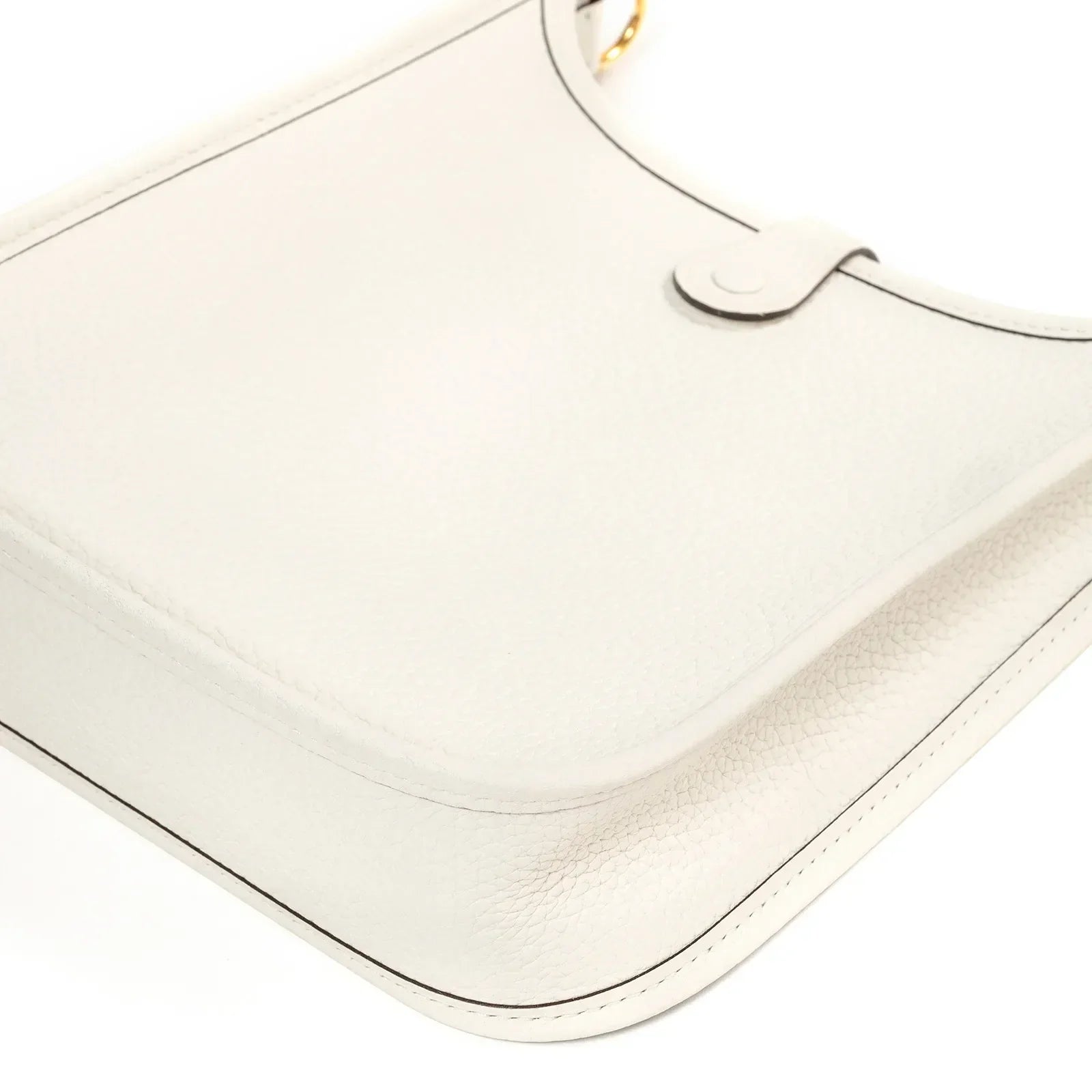 Hermès Mini Evelyne New White Clemence Gold Hardware