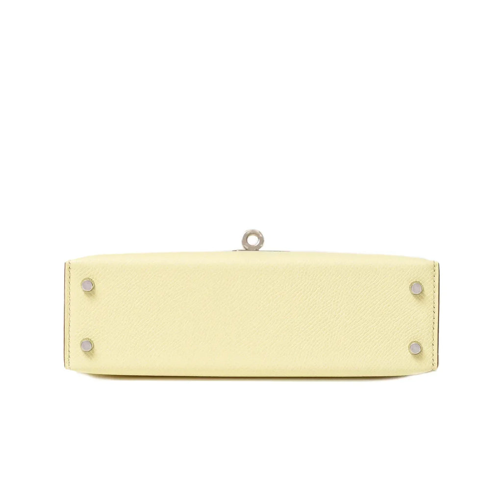 Hermès Mini Kelly II Sellier 20 Jaune Milton Epsom Palladium Hardware