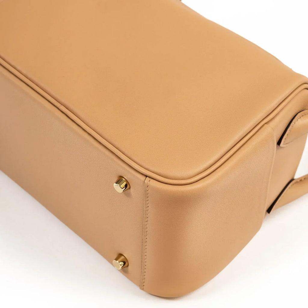Hermès Mini Lindy I Chai/Mauve Sylvestre Swift Gold Hardware