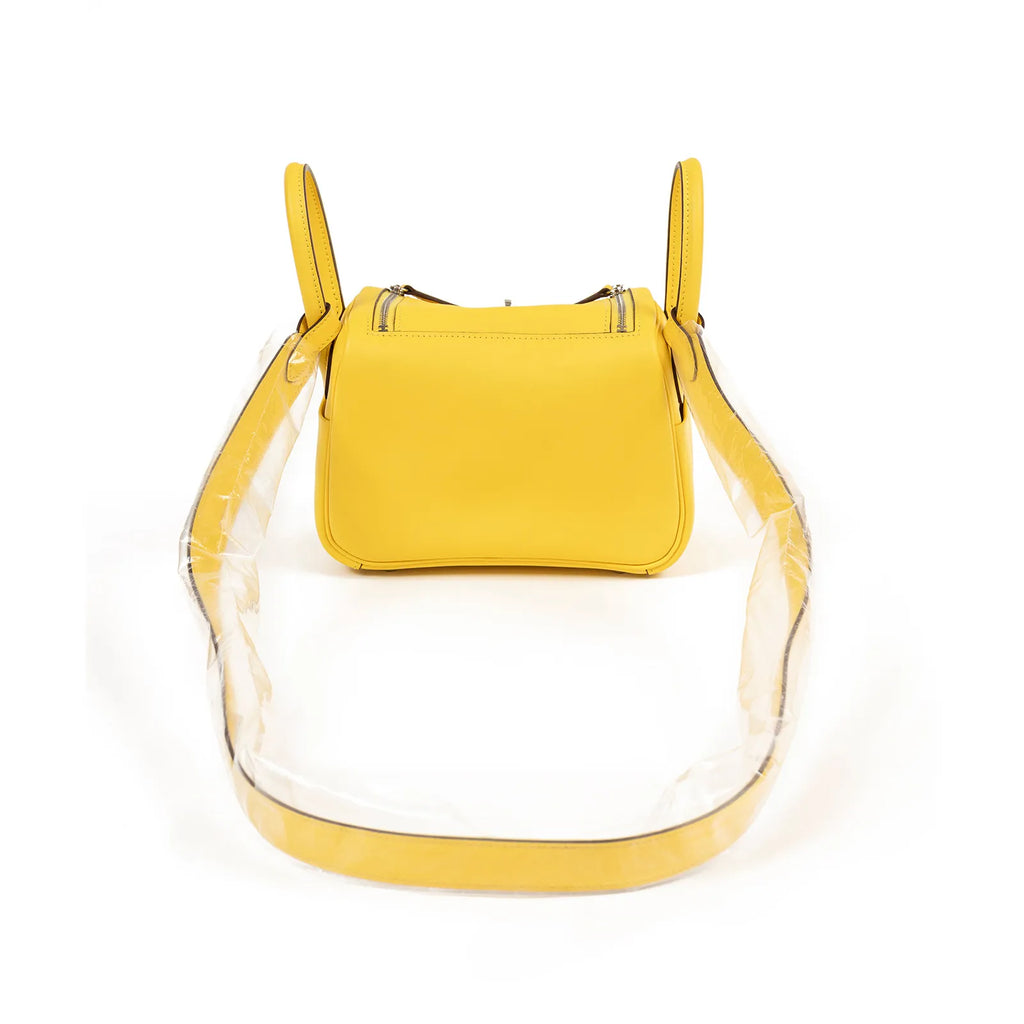 Hermès Mini Lindy I Jaune De Naples Swift Palladium Hardware