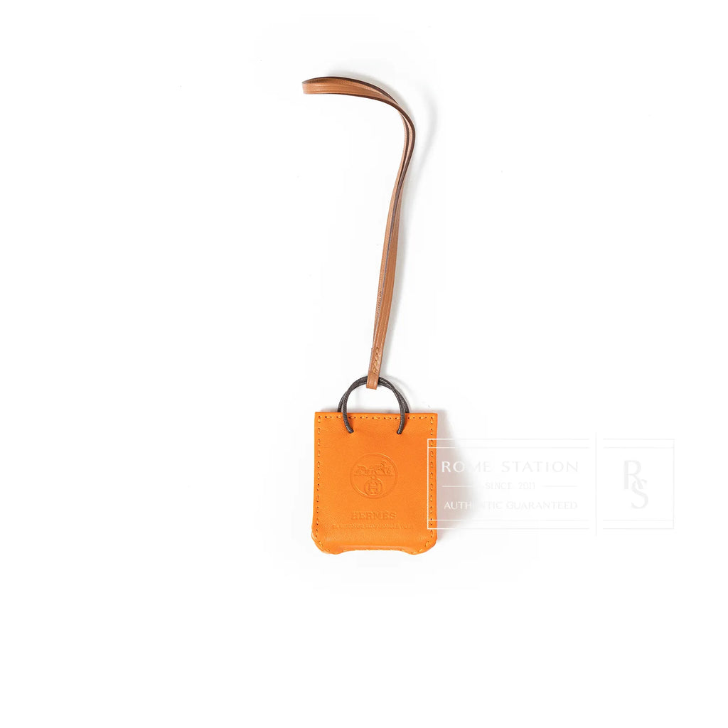 Hermès Shopping Bag Charm Orange Swift