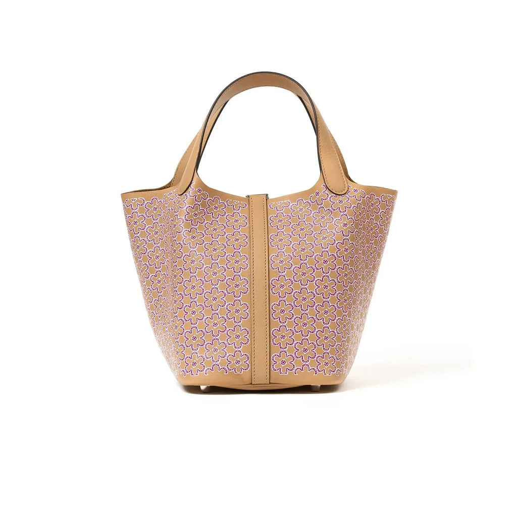 Hermès Picotin 18 Daisy Chai/Rose/Blanc Swift Palladium Hardware