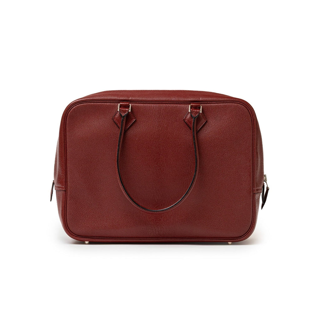 Hermès Plume 32 Rouge H Chevre Palladium Hardware