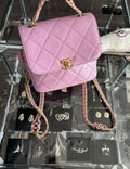 Chanel 23 pink backpack gold hardware