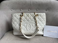 Chanel White Caviar Grand Shopper Tote (GST)