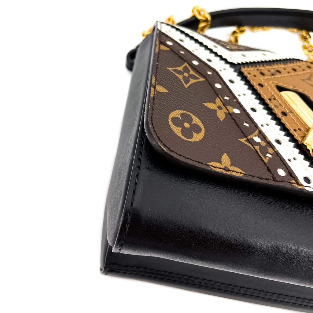 Louis Vuitton Veau Satin Monogram Twist MM Shoulder Bag - Brown