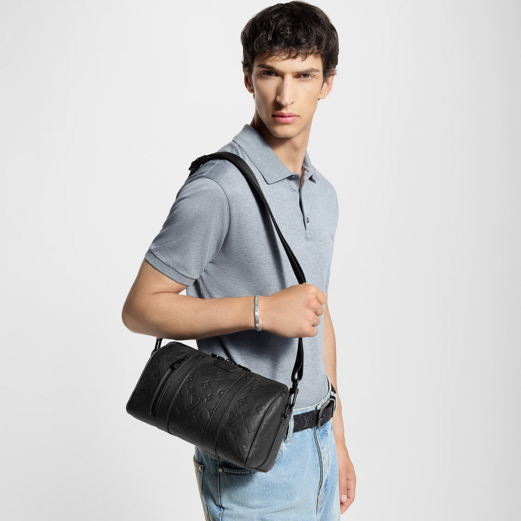 Louis Vuitton Monogram Shadow City Keepall Duffle Bag – Black