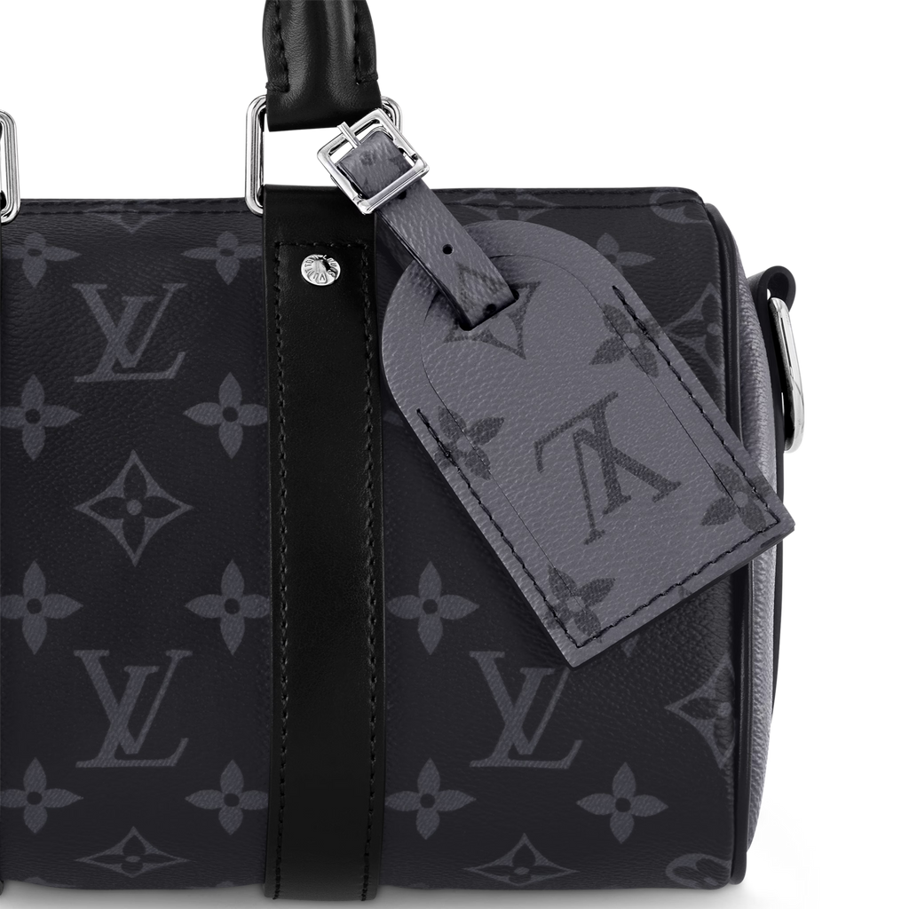 Louis Vuitton Monogram Eclipse Keepall Bandoulière 25 Duffle Bag  – Grey