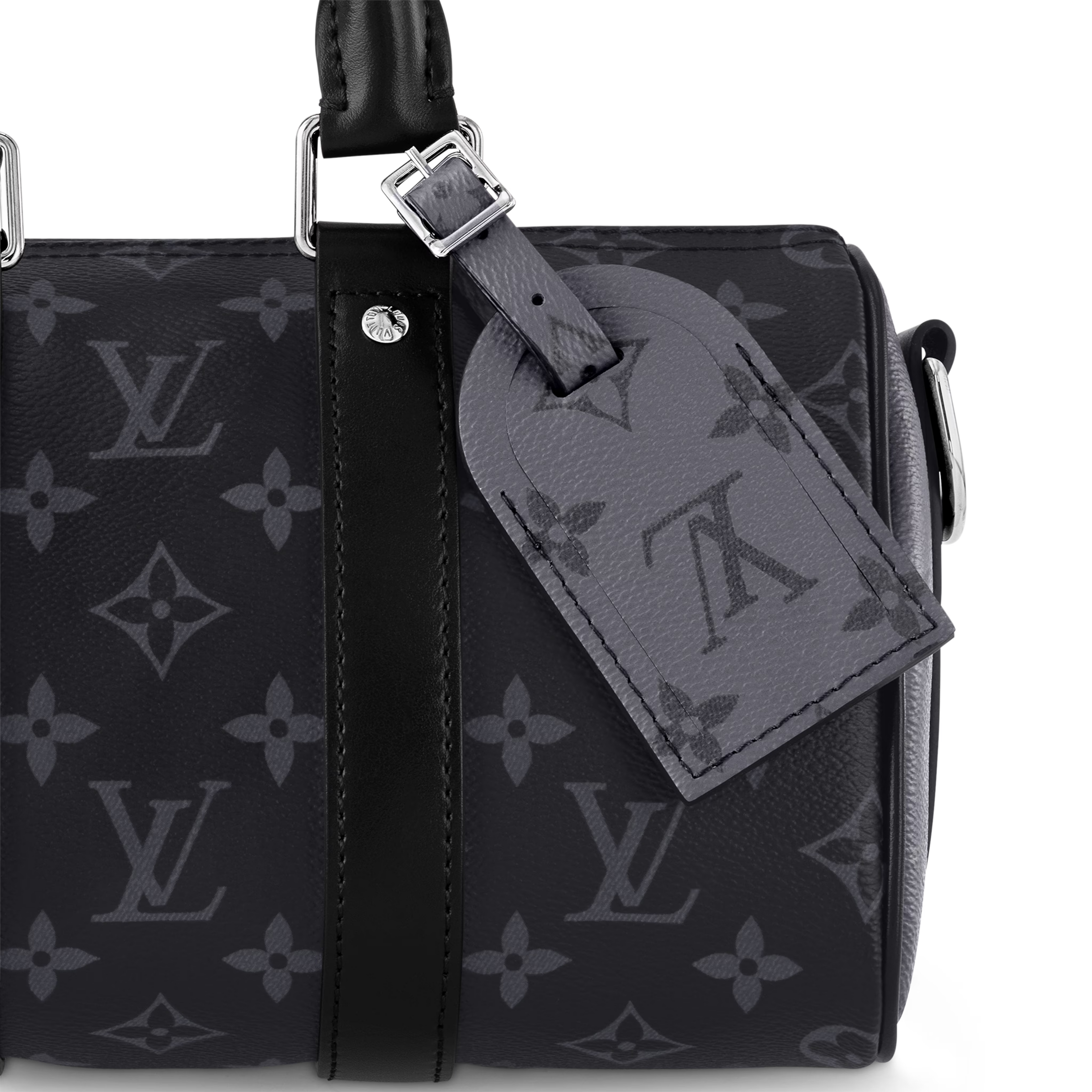 Louis Vuitton Monogram Eclipse Keepall Bandoulière 25 Duffle Bag  – Grey