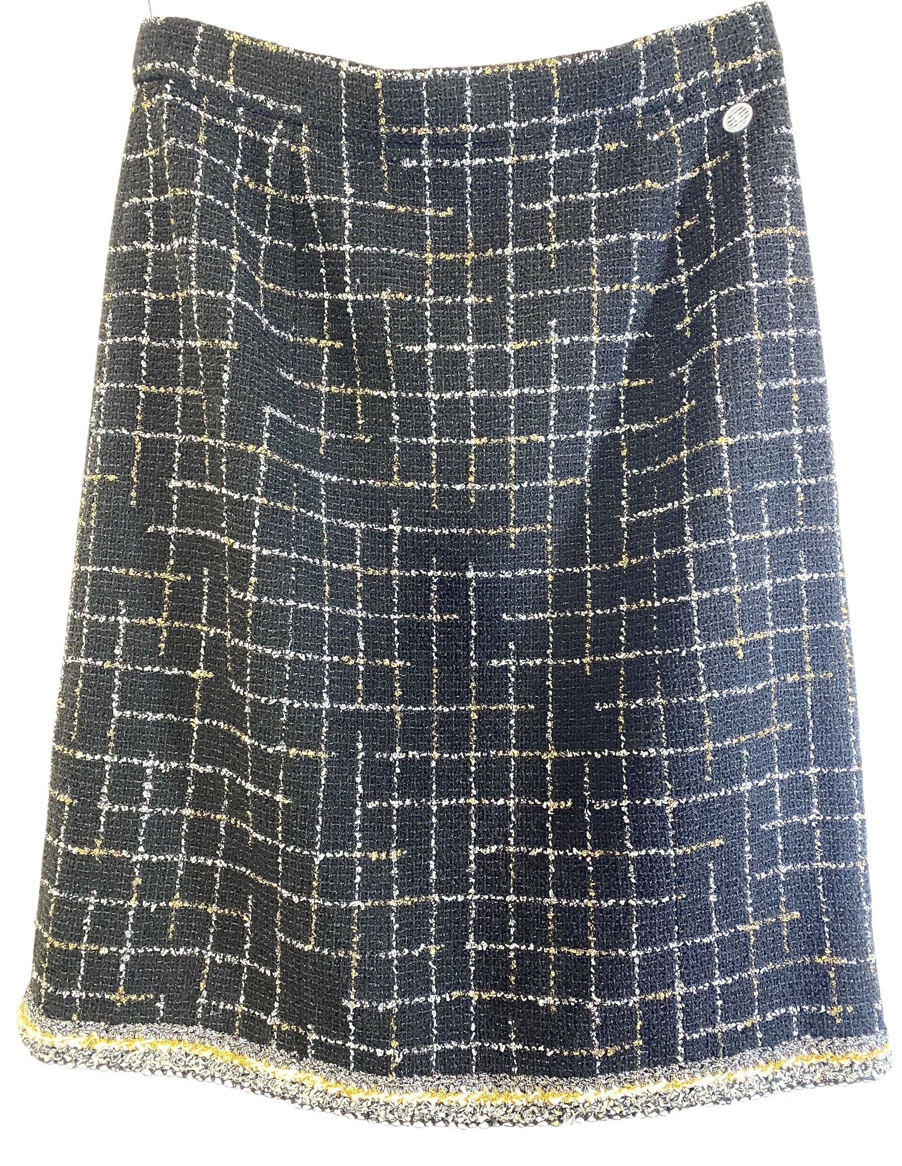 NEW W TAGS CHANEL 17S FANTASY TWEED 'ROBOT' SKIRT FR 46