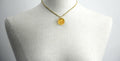 Chanel Vintage 98A Acrylic Light Yellow Brown Camellia Necklace