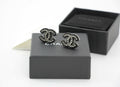 Chanel A24A Metal Black Silver Check CC Clip-on Earrings