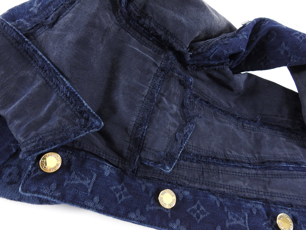 Louis Vuitton Monogram Blue Denim and Silk Jean Jacket - 38 / 6