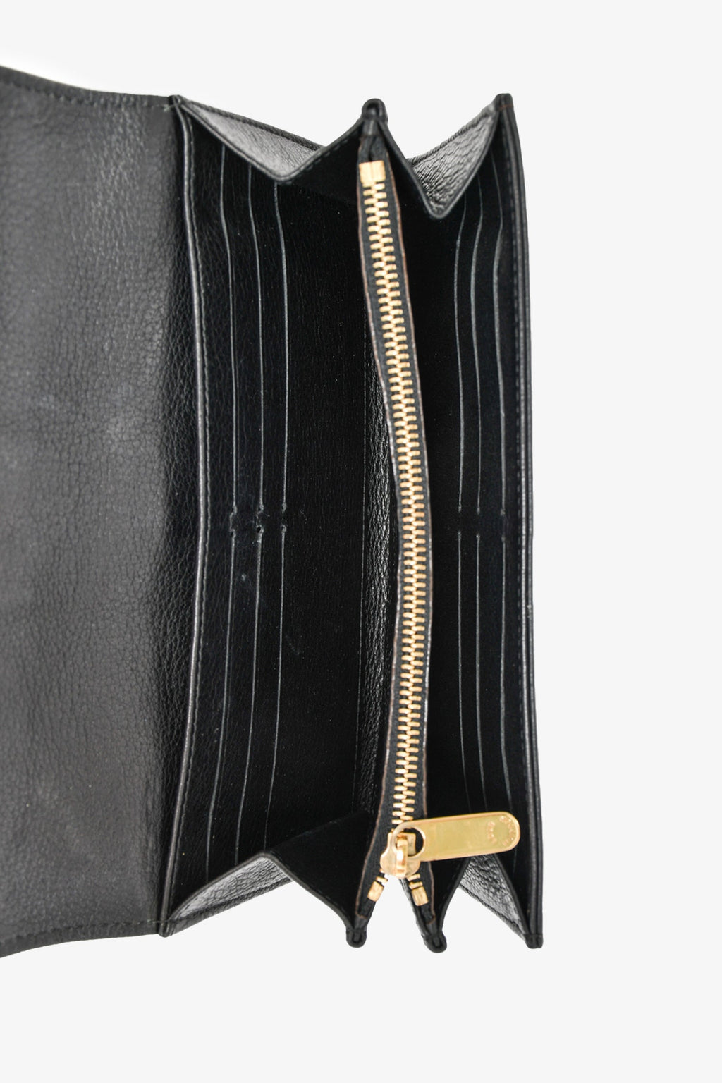 Louis Vuitton Black Mahina Leather 'Amelia' Long Wallet