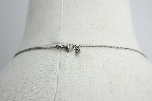 Chanel 10V Rhinestone Silver CC Mark Necklace